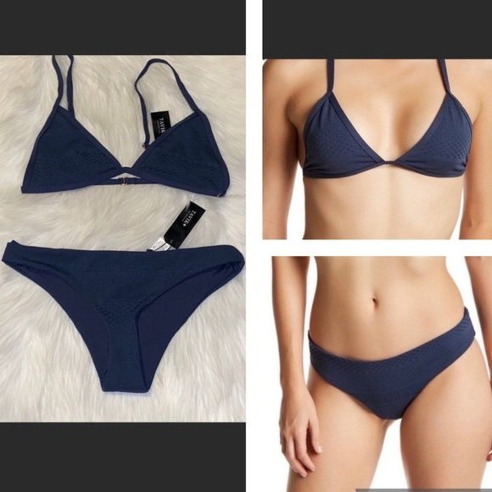 Tavik Womens Size Large Blue Jett and Ali Textured 2PC Swimsuit Blue